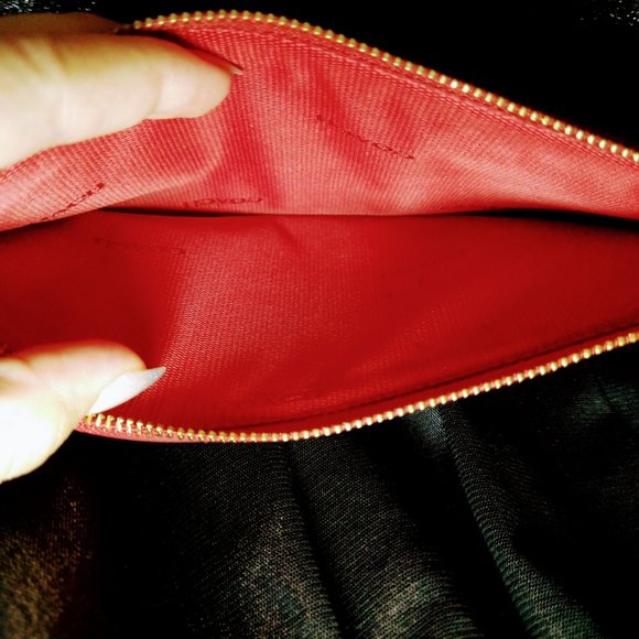 Coach Red Wristlet with Removable Matching Pouch - Picture 15 of 15